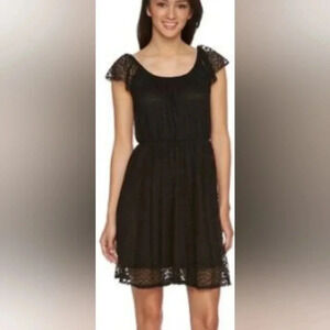 Disney Minnie‎ Rocks the Dots Peasant Dress Black Fun Cute Sz Large